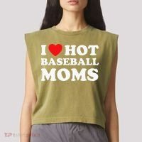 I Heart Hot Moms Baseball Mom Garment-Dyed Women's Muscle Tee thumb 2