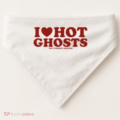 I Heart Hot Ghosts USA-Made Doggie Bandana