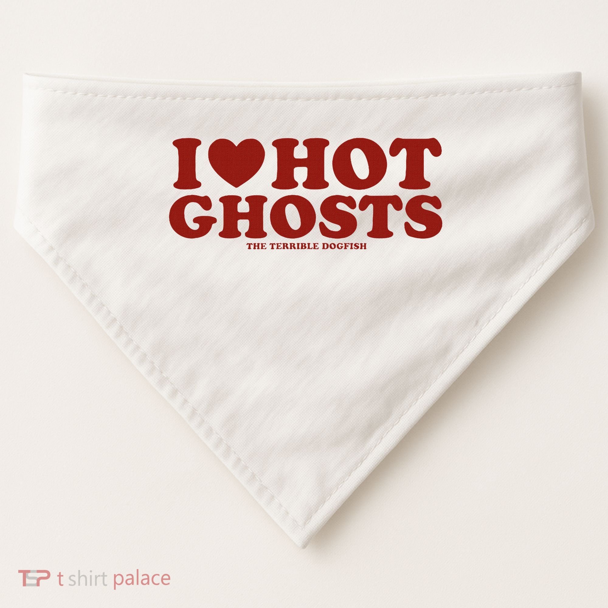 I Heart Hot Ghosts USA-Made Doggie Bandana
