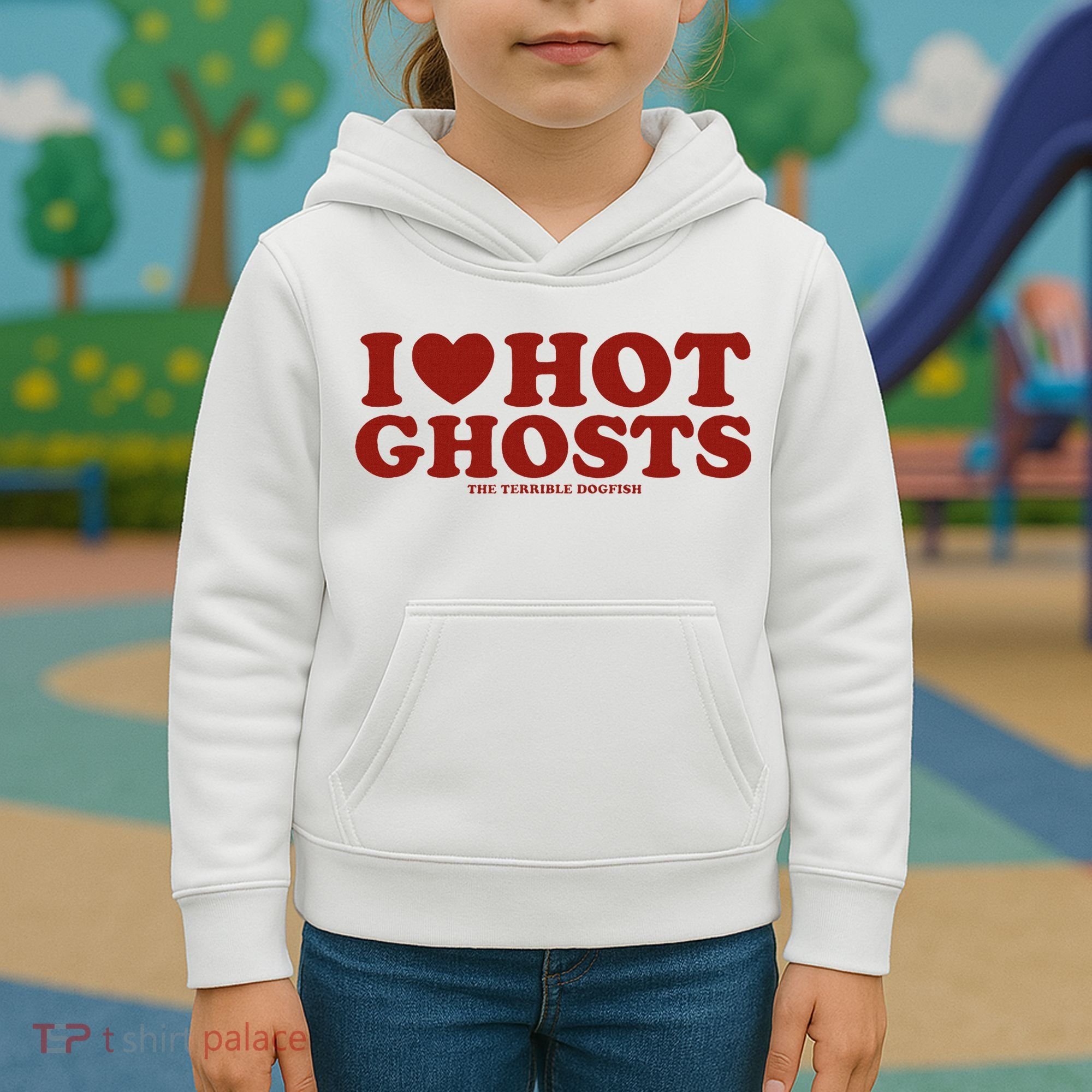 I Heart Hot Ghosts Kids Hoodie