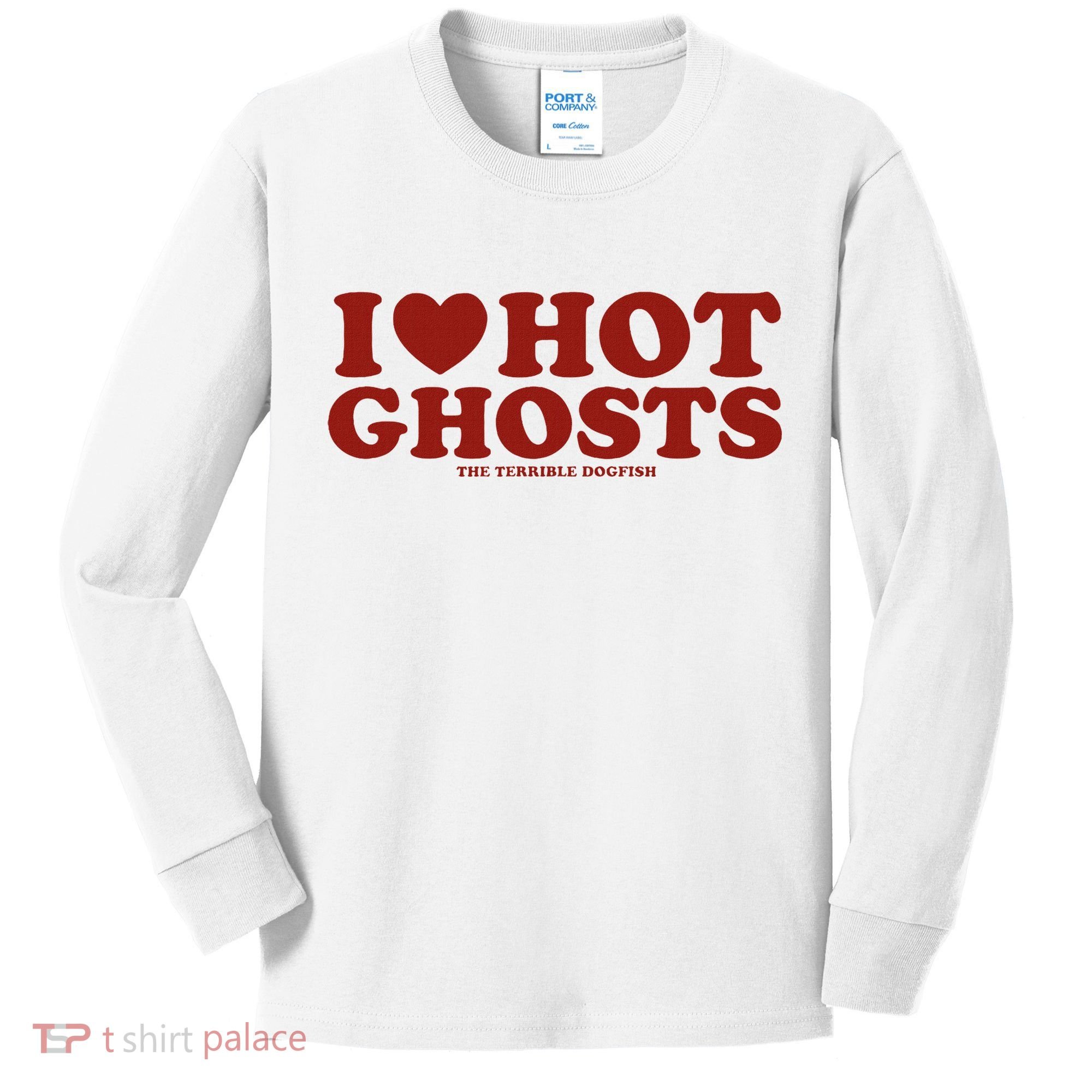 I Heart Hot Ghosts Kids Long Sleeve Shirt