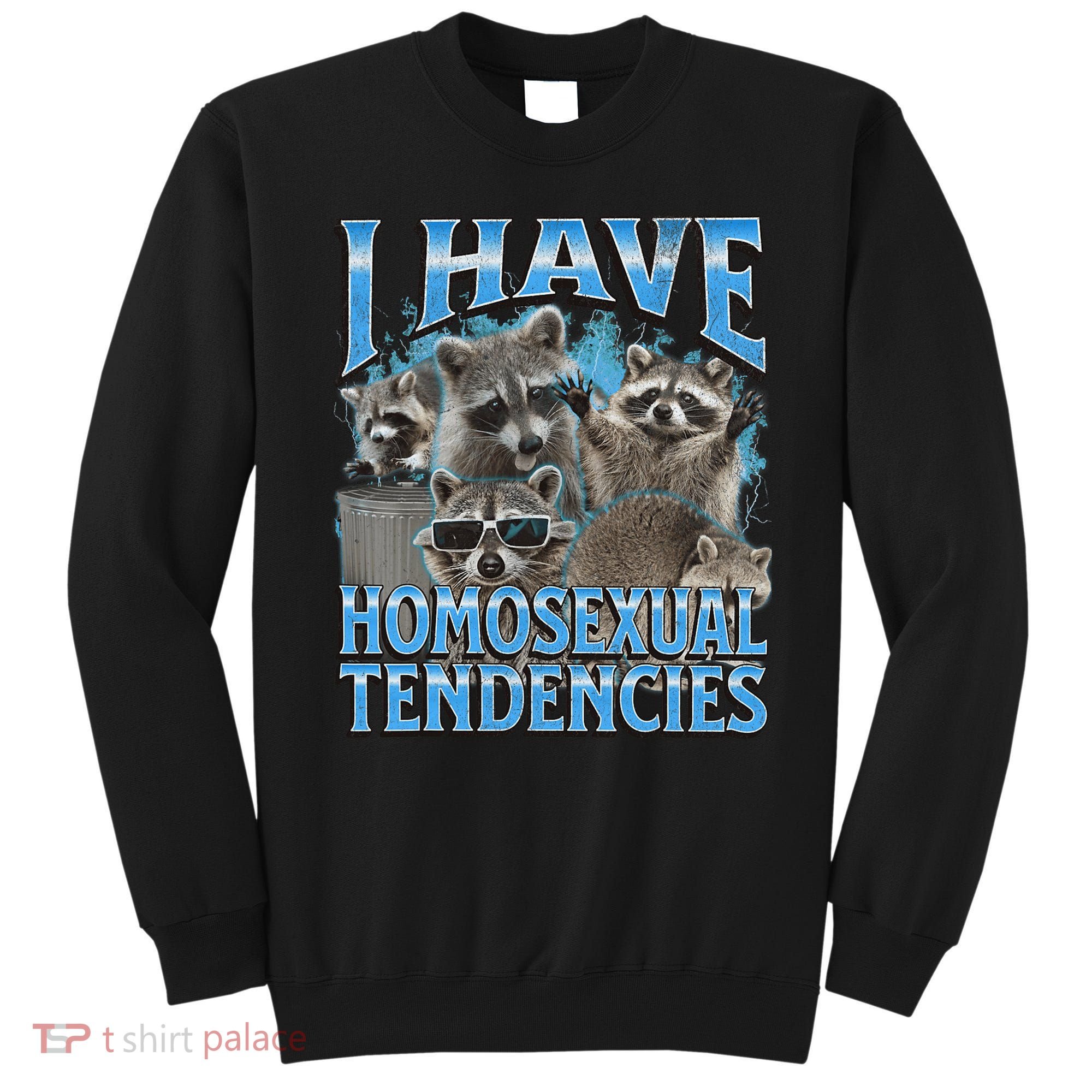 I Have Homosexual Tendencies Funny Raccoon Meme Bootleg Sweatshirt
