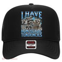 I Have Homosexual Tendencies Funny Raccoon Meme Bootleg Hat thumb 0