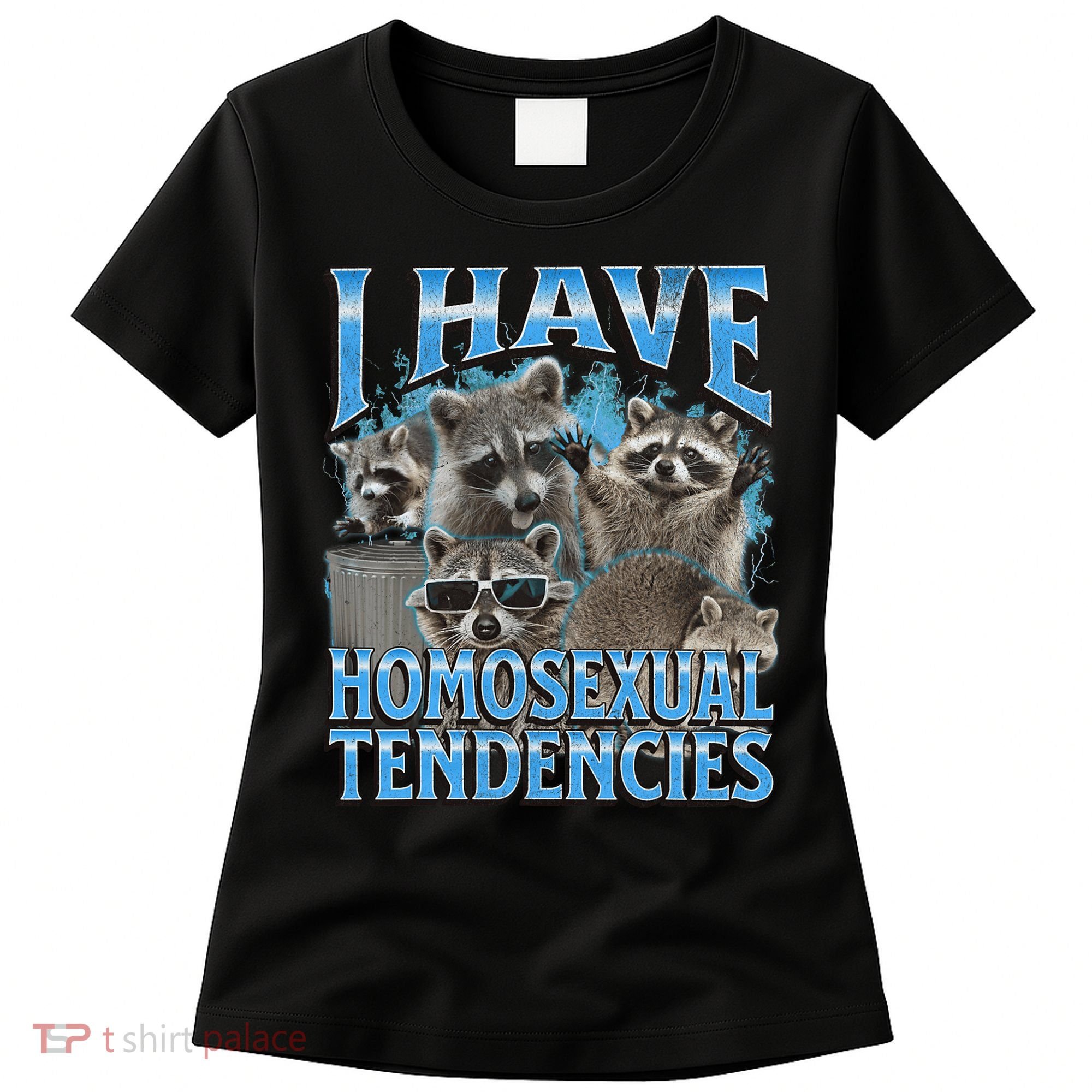 I Have Homosexual Tendencies Funny Raccoon Meme Bootleg Women's T-Shirt