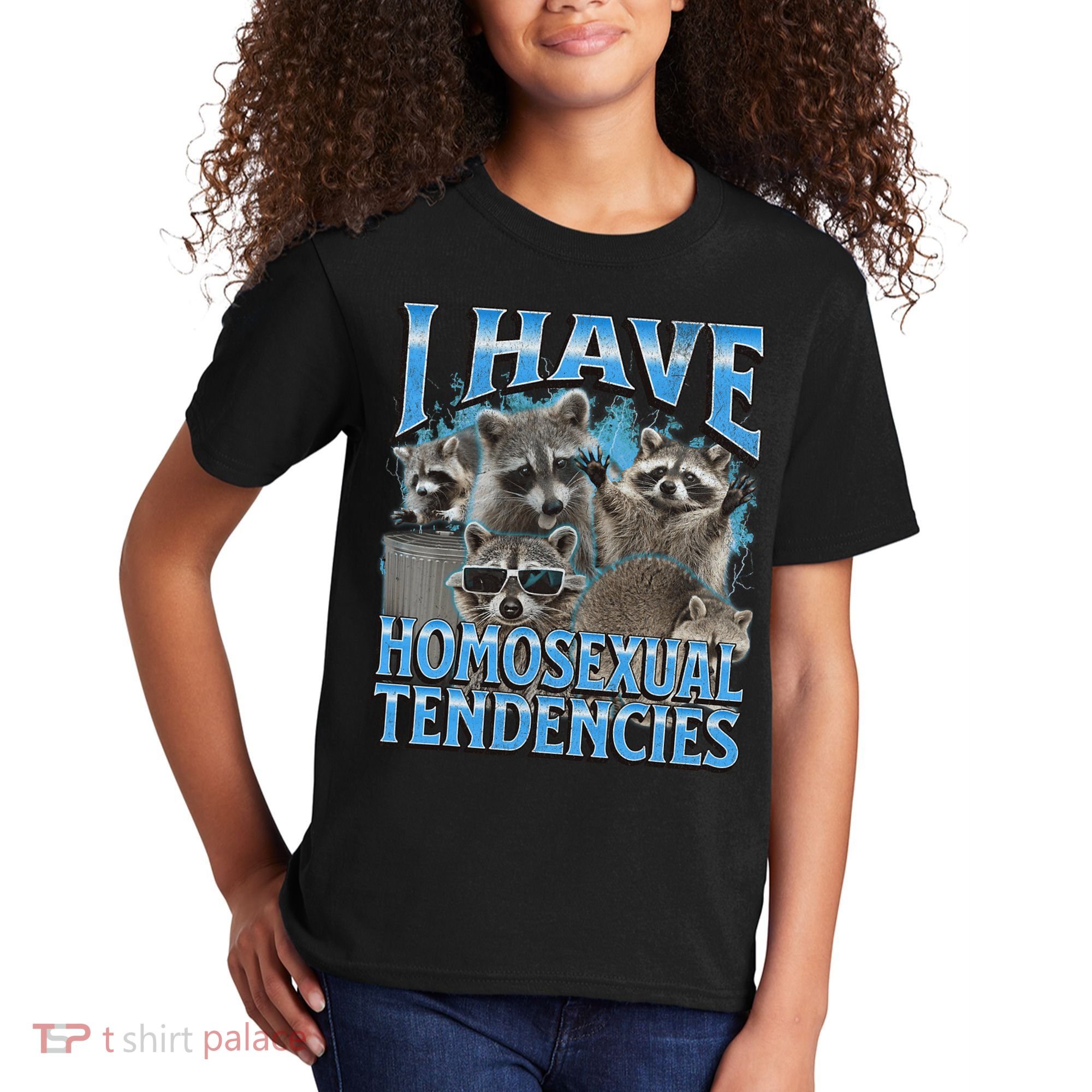 I Have Homosexual Tendencies Funny Raccoon Meme Bootleg Kids T-Shirt