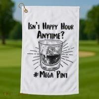 Isn't Happy Hour Anytime? #Mega Pint Golf Towel thumb 1