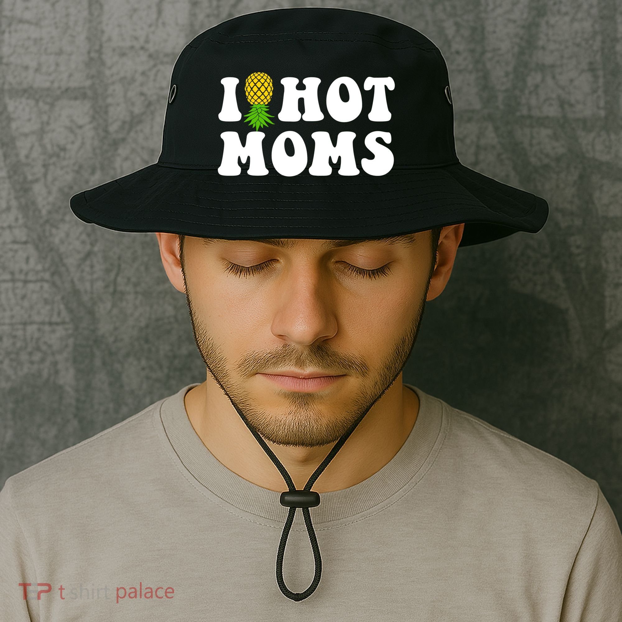 I Heart Hot Moms Meaningful Gift Upside Down Pineapple Cool Gift Bucket Hat