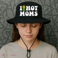 I Heart Hot Moms Meaningful Gift Upside Down Pineapple Cool Gift Bucket Hat thumb 3
