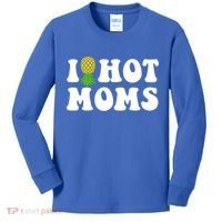 I Heart Hot Moms Meaningful Gift Upside Down Pineapple Cool Gift Kids Long Sleeve Shirt thumb 0