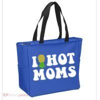 I Heart Hot Moms Meaningful Gift Upside Down Pineapple Cool Gift Tote Bag thumb 2