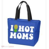 I Heart Hot Moms Meaningful Gift Upside Down Pineapple Cool Gift Tote Bag thumb 3