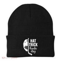 Ice Hockey Hat Trick Kinda Day Christmas Ice Hockey Player Beanie thumb 0