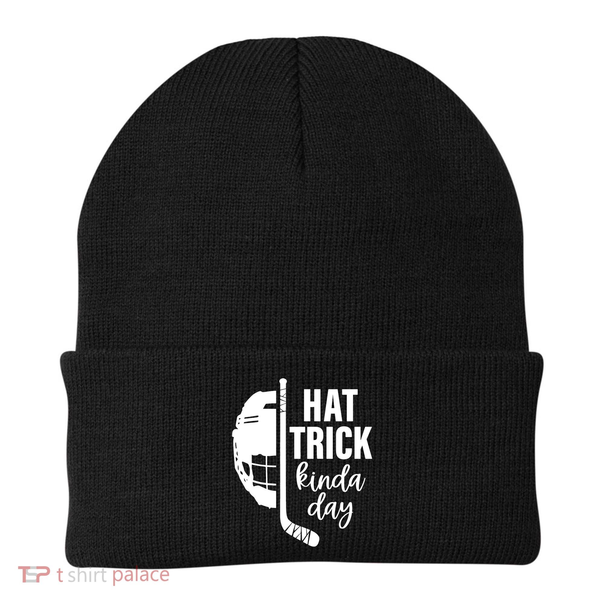 Ice Hockey Hat Trick Kinda Day Christmas Ice Hockey Player Beanie