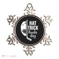 Ice Hockey Hat Trick Kinda Day Christmas Ice Hockey Player Ornament thumb 0