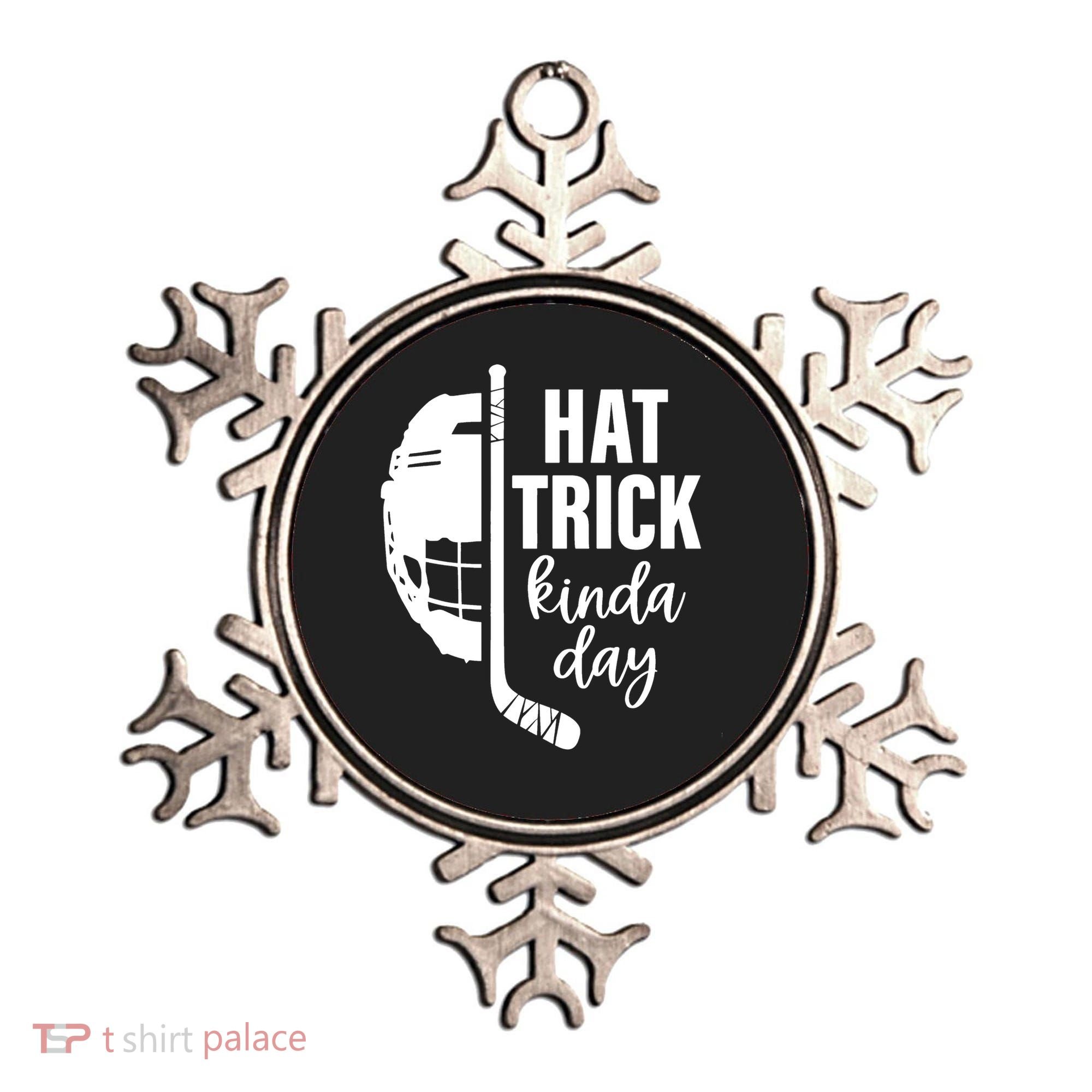 Ice Hockey Hat Trick Kinda Day Christmas Ice Hockey Player Ornament