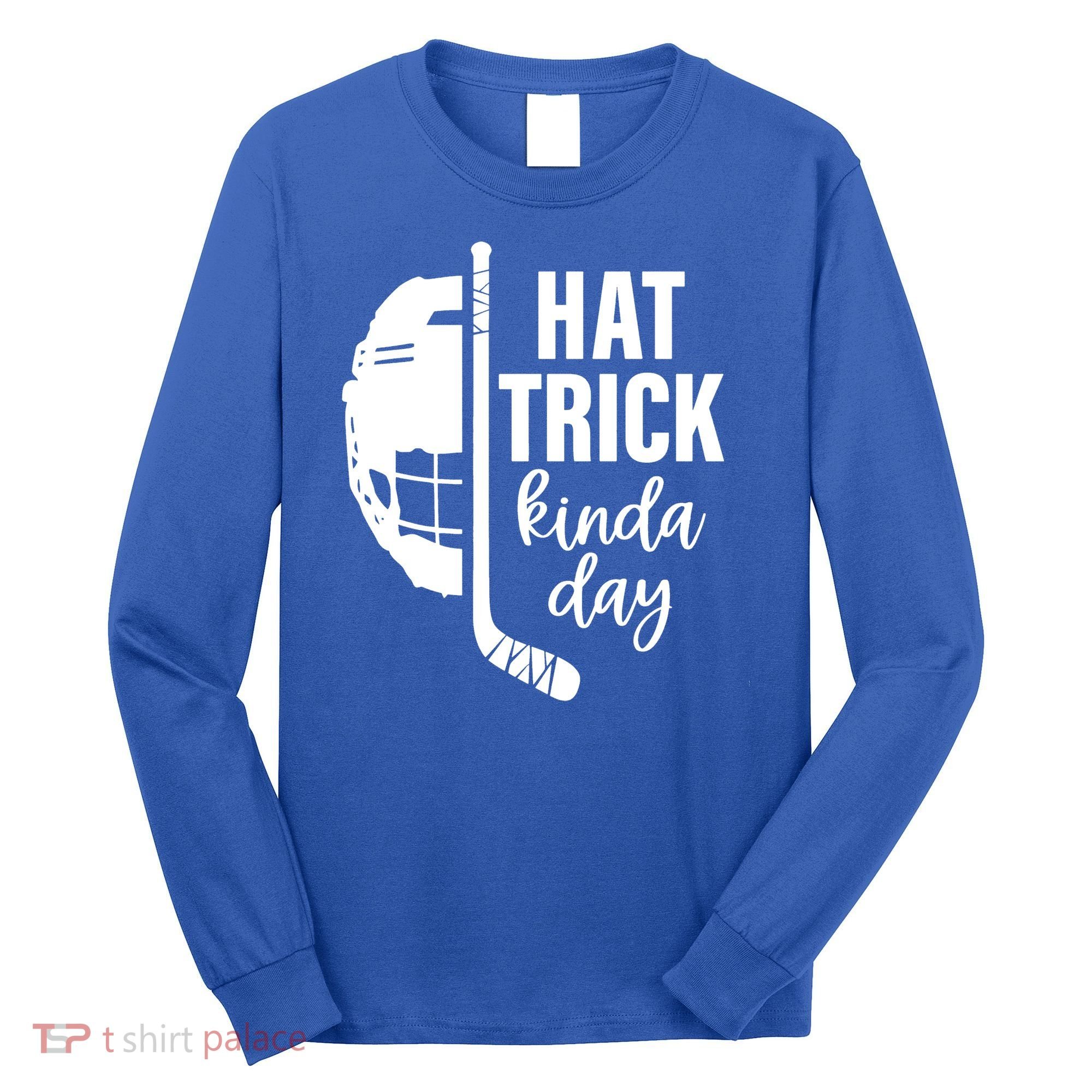 Ice Hockey Hat Trick Kinda Day Christmas Ice Hockey Player Long Sleeve Shirt