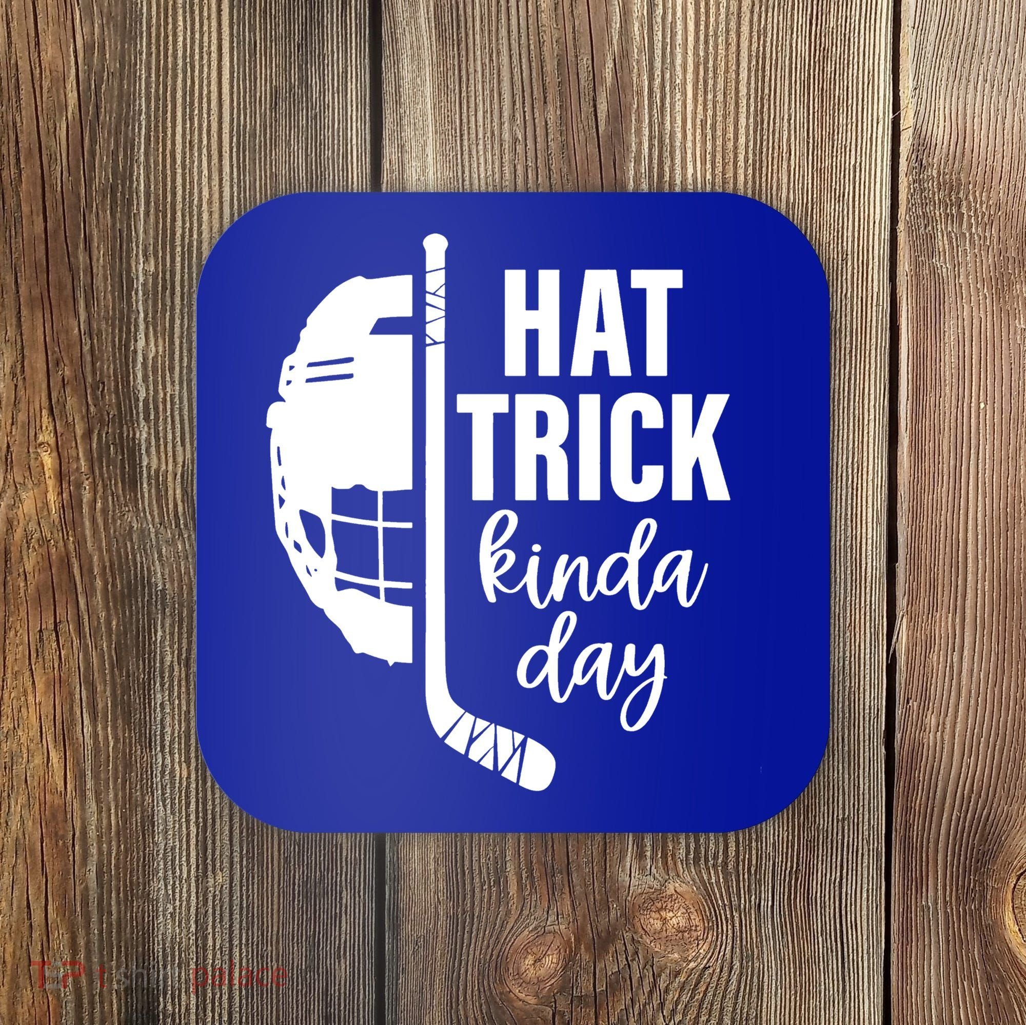 Ice Hockey Hat Trick Kinda Day Christmas Ice Hockey Player Coaster