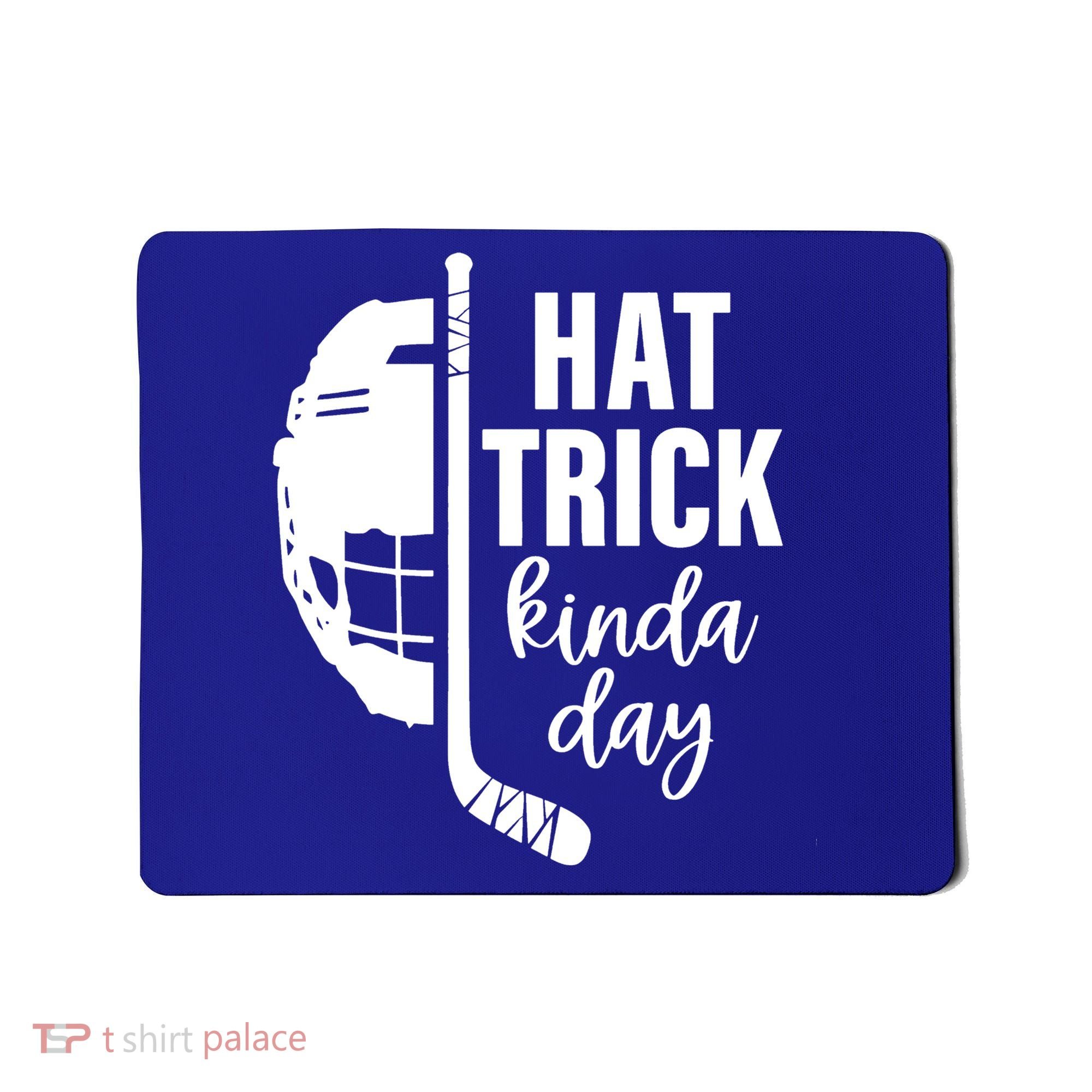 Ice Hockey Hat Trick Kinda Day Christmas Ice Hockey Player Mousepad