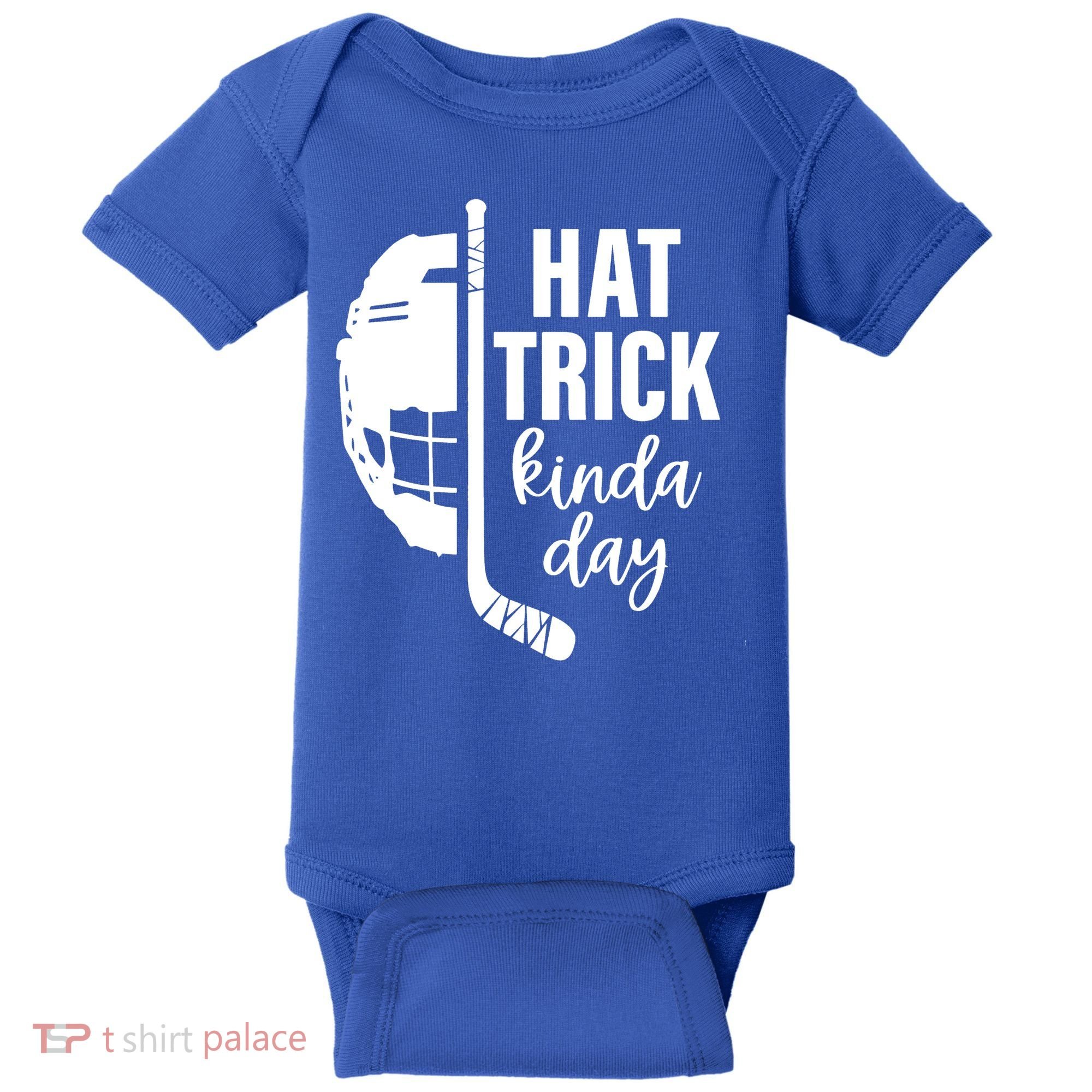 Ice Hockey Hat Trick Kinda Day Christmas Ice Hockey Player Baby Bodysuit