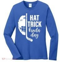 Ice Hockey Hat Trick Kinda Day Christmas Ice Hockey Player Women's Long Sleeve Shirt thumb 0
