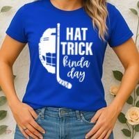 Ice Hockey Hat Trick Kinda Day Christmas Ice Hockey Player Women's T-Shirt thumb 2
