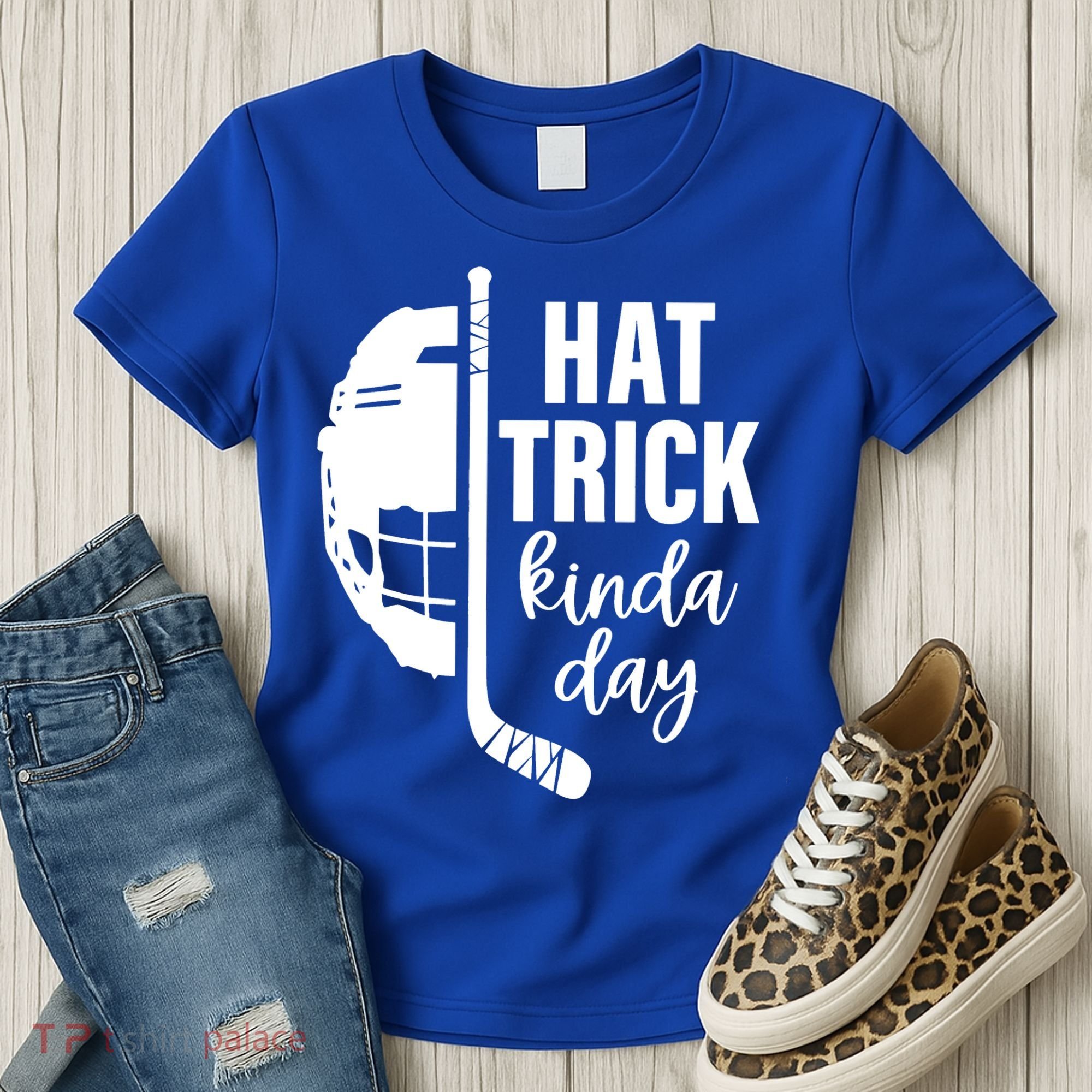 Ice Hockey Hat Trick Kinda Day Christmas Ice Hockey Player Women's T-Shirt