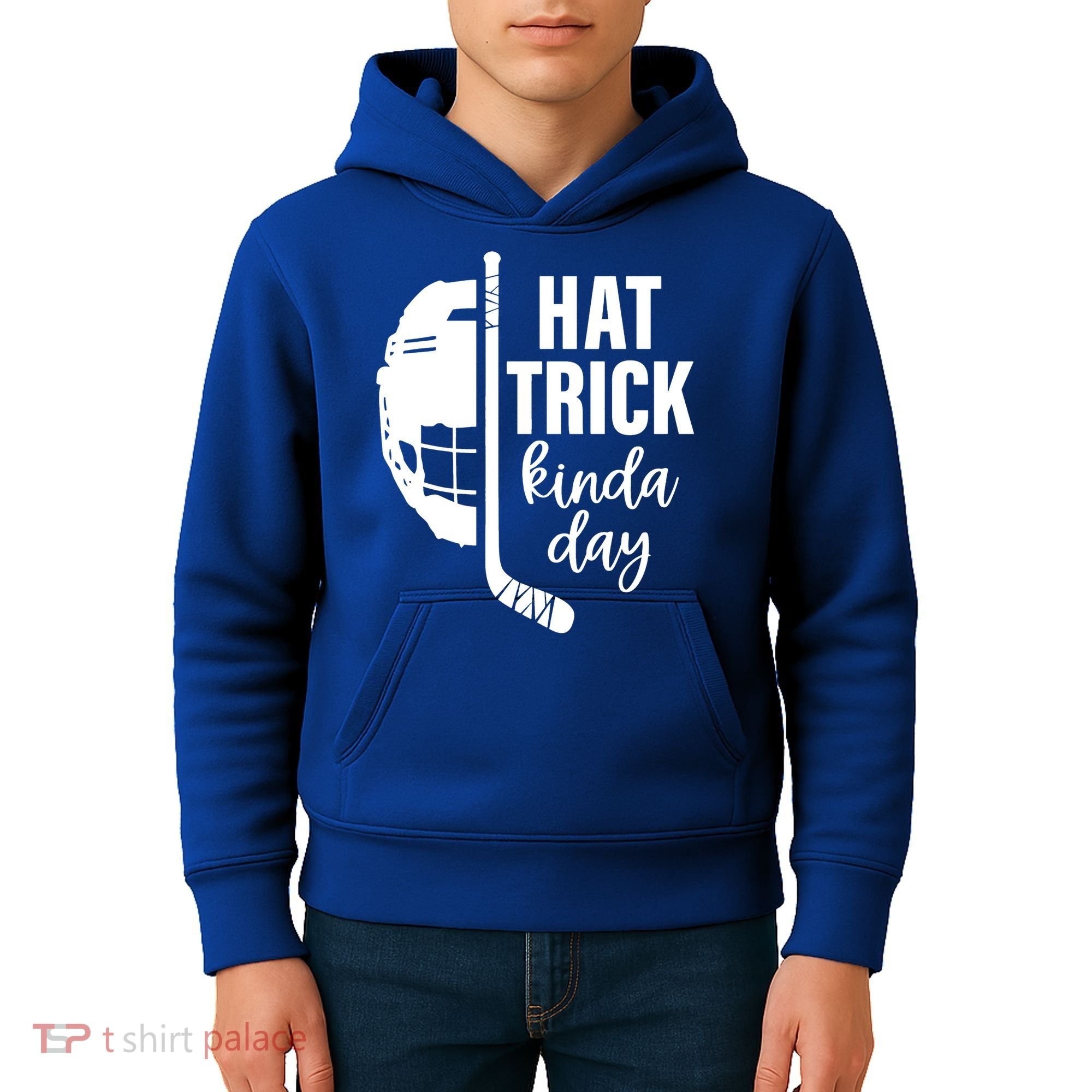 Ice Hockey Hat Trick Kinda Day Christmas Ice Hockey Player Kids Hoodie