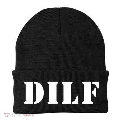 I Heart Hot Moms Designs Dilf Gift Black Small Beanie