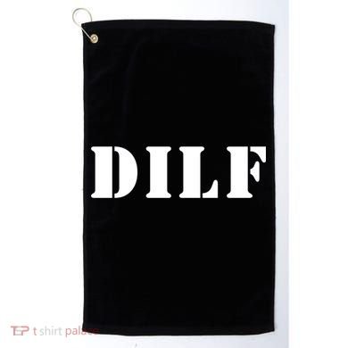 I Heart Hot Moms Designs Dilf Gift Black Small Golf Towel