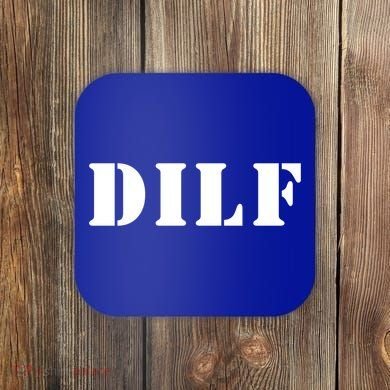 I Heart Hot Moms Designs Dilf Gift Black Small Coaster
