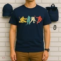 Ice Hockey Hockey Stick Vintage Style Ice Hockey Gift T-Shirt thumb 6