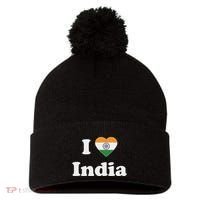 I Heart India Indian I Love India Pom Pom 12in Knit Beanie thumb 0