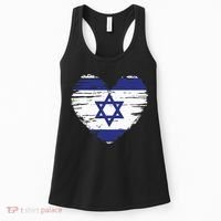 Israel Heart Israeli Flag Israeli Pride Women's Tank Top thumb 0