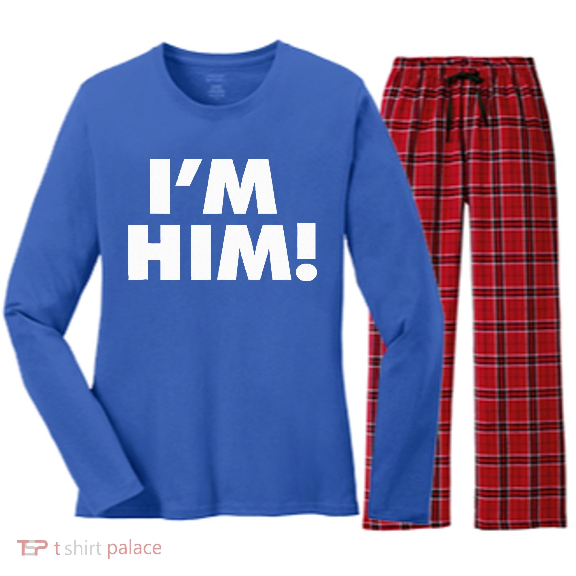 IM Him Women's Long Sleeve Flannel Pajama Set 