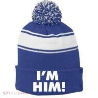 IM Him Stripe Pom Pom Beanie thumb 0