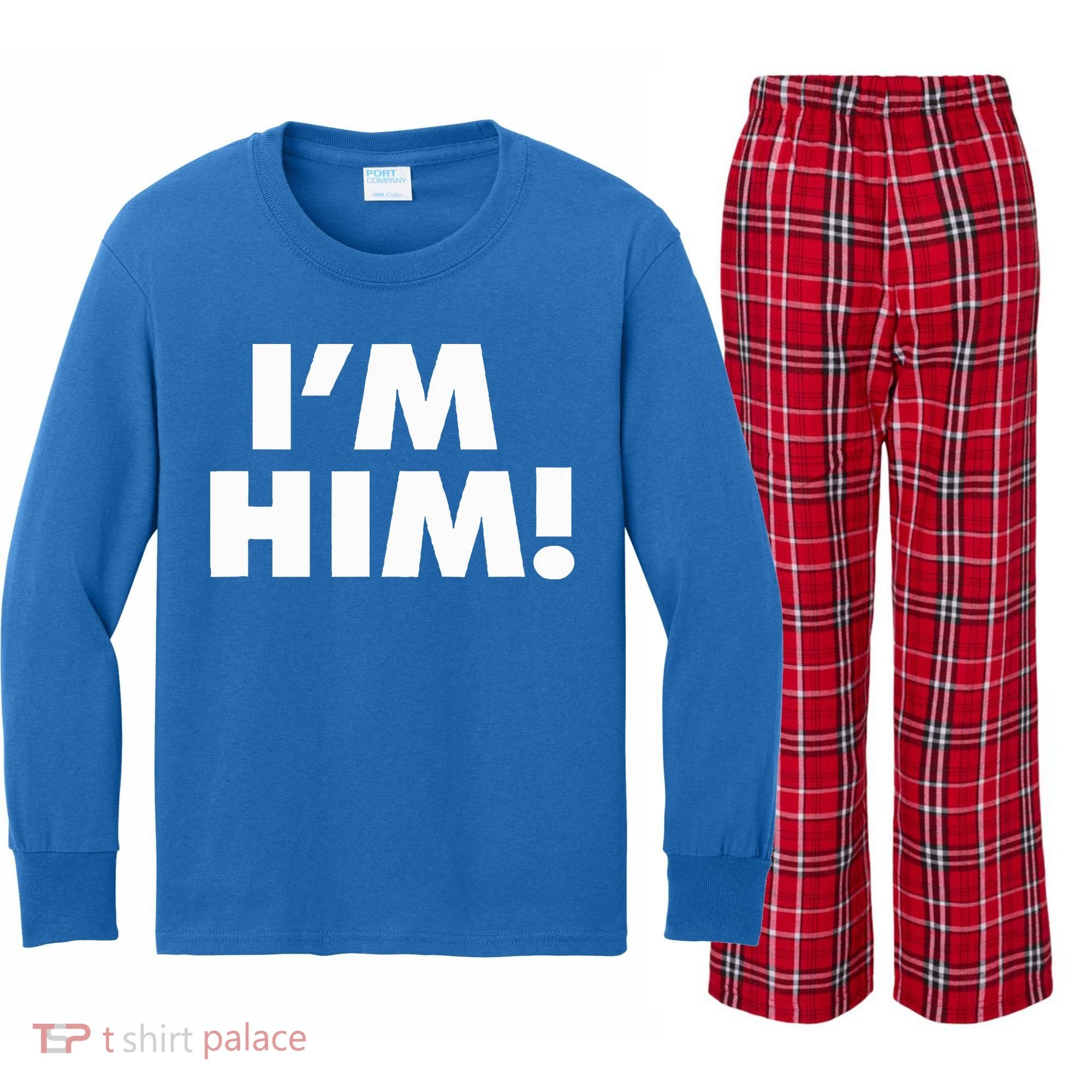 IM Him Kids Long Sleeve Plaid Pajama Set
