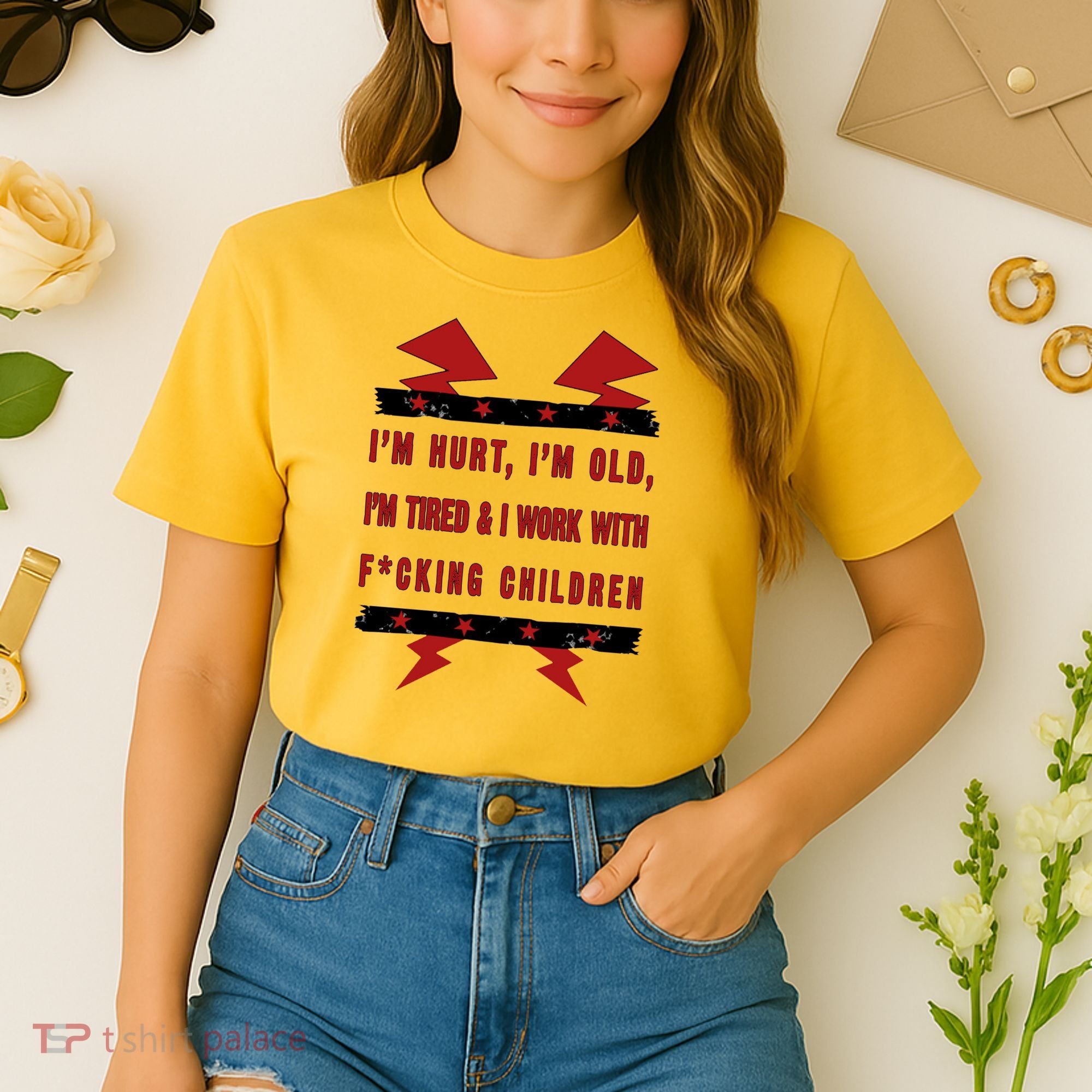 Im Hurt Im Old Im Tired I Work With Fcking Children Punk Comfort Colors Boxy T-Shirt