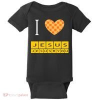 I Heart Jesus And Jesus Loves You Baby Bodysuit thumb 0