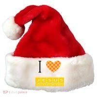 I Heart Jesus And Jesus Loves You Santa Hat thumb 0