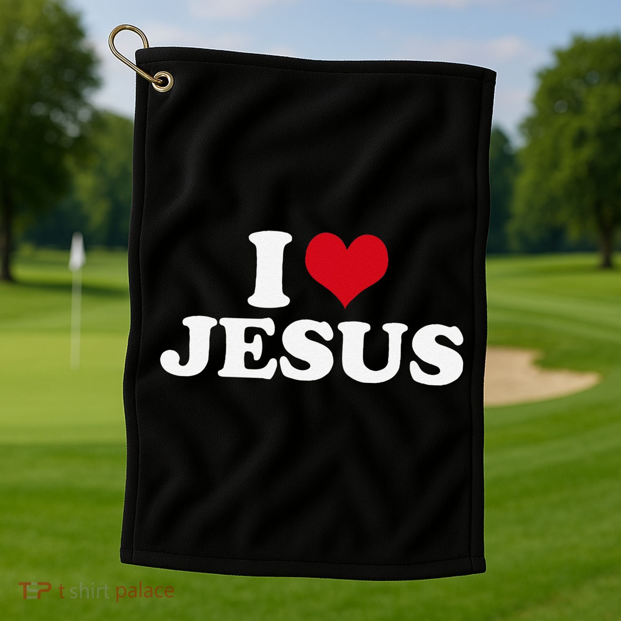 I Heart Jesus Love Christ Golf Towel