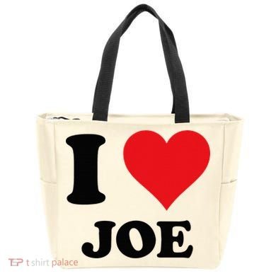 I Heart Joe First Name I Love Personalized Stuff Tote Bag