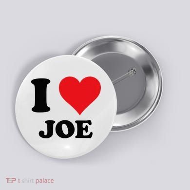 I Heart Joe First Name I Love Personalized Stuff Button