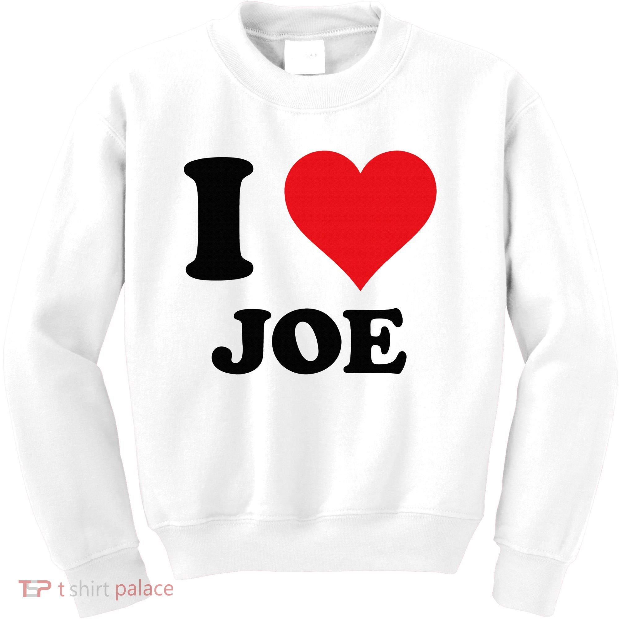 I Heart Joe First Name I Love Personalized Stuff Kids Sweatshirt