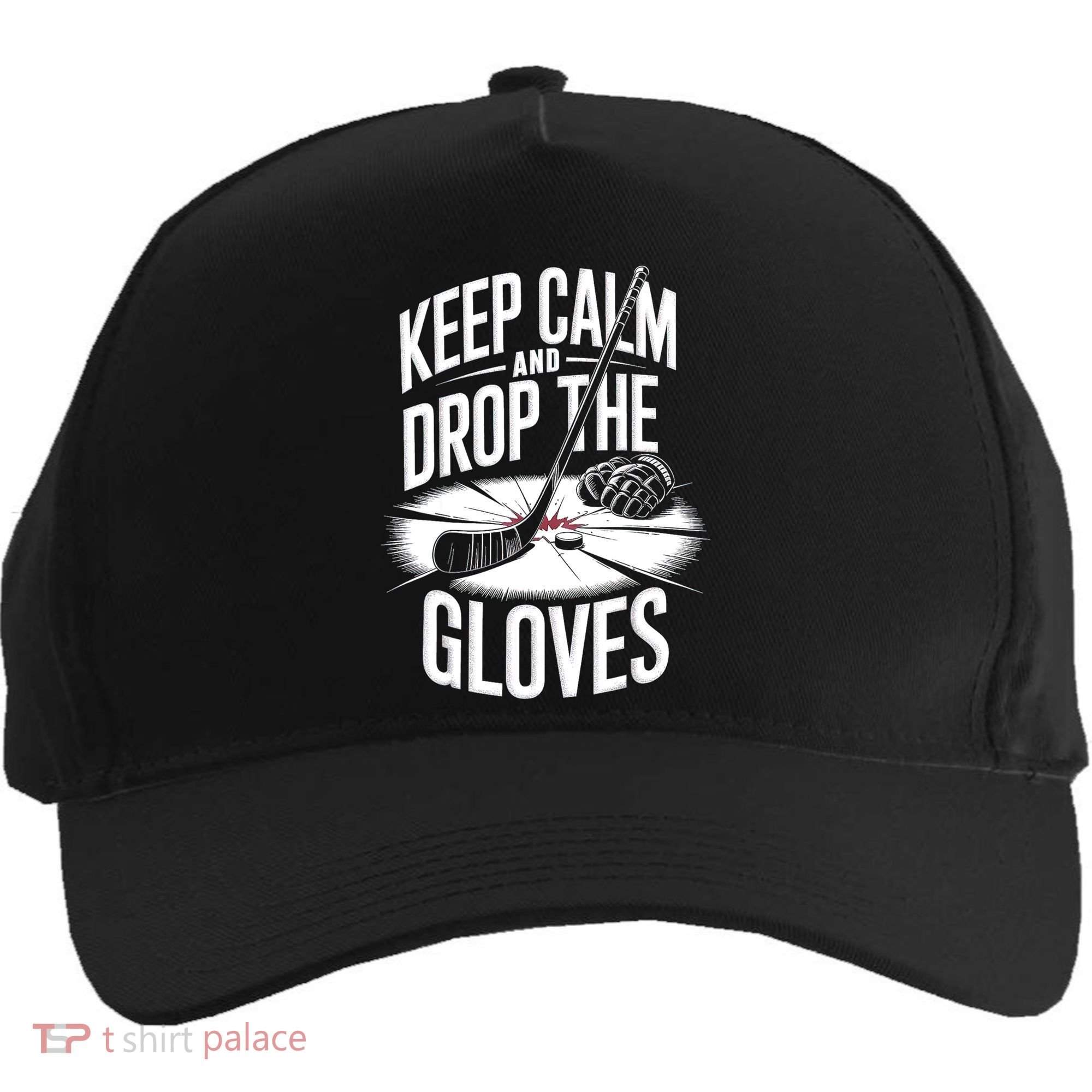 Ice Hockey Keep Calm And Drop The Gloves Style Gift Five-Panel Snapback Cap