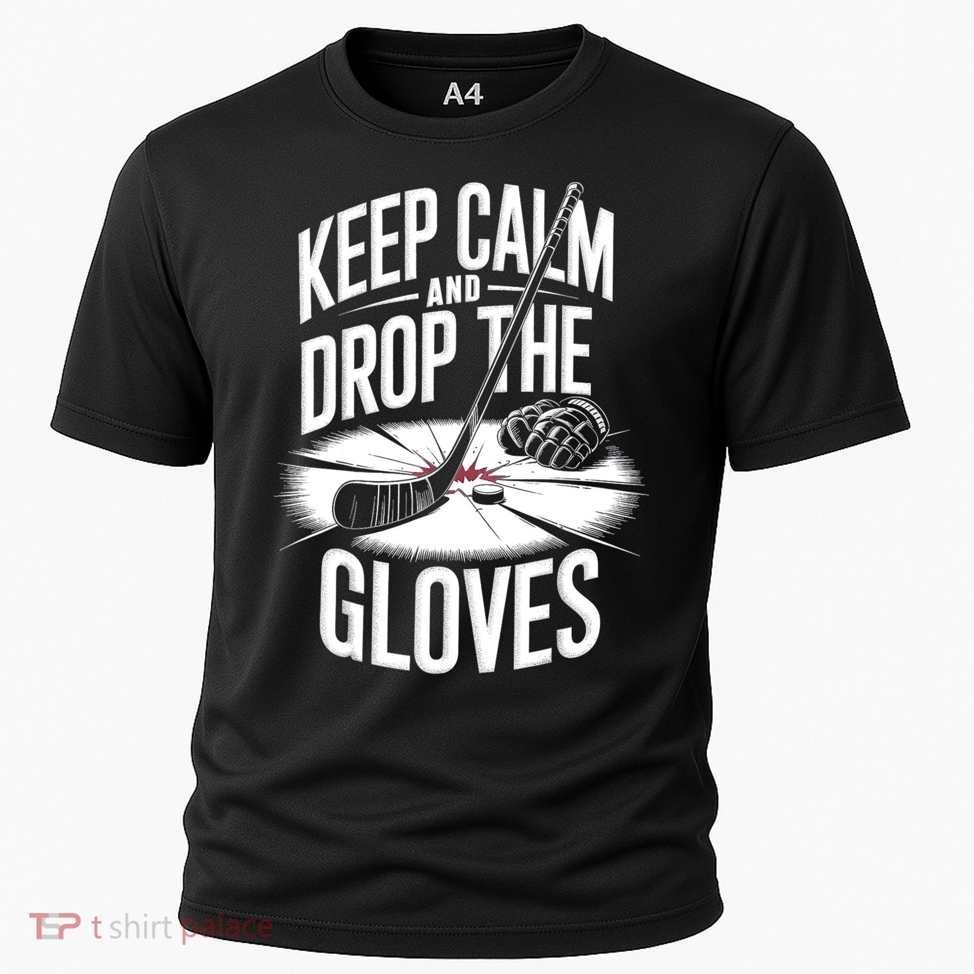 Ice Hockey Keep Calm And Drop The Gloves Style Gift Cooling Performance Crew T-Shirt