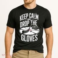 Ice Hockey Keep Calm And Drop The Gloves Style Gift Cooling Performance Crew T-Shirt thumb 2
