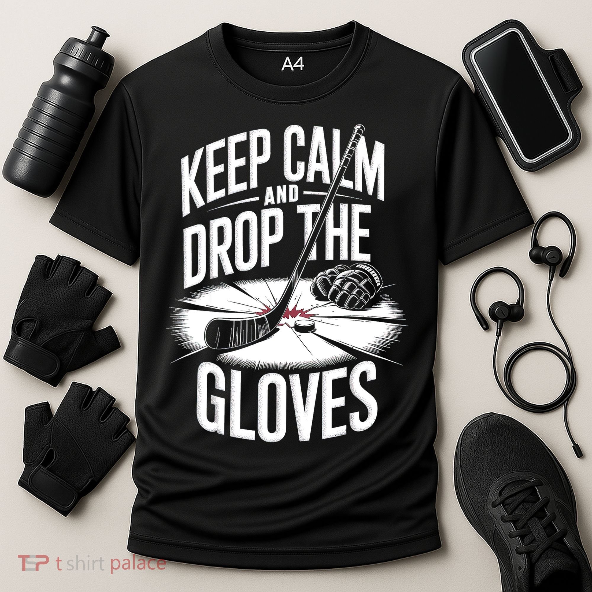 Ice Hockey Keep Calm And Drop The Gloves Style Gift Cooling Performance Crew T-Shirt