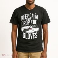 Ice Hockey Keep Calm And Drop The Gloves Style Gift Tall T-Shirt thumb 2