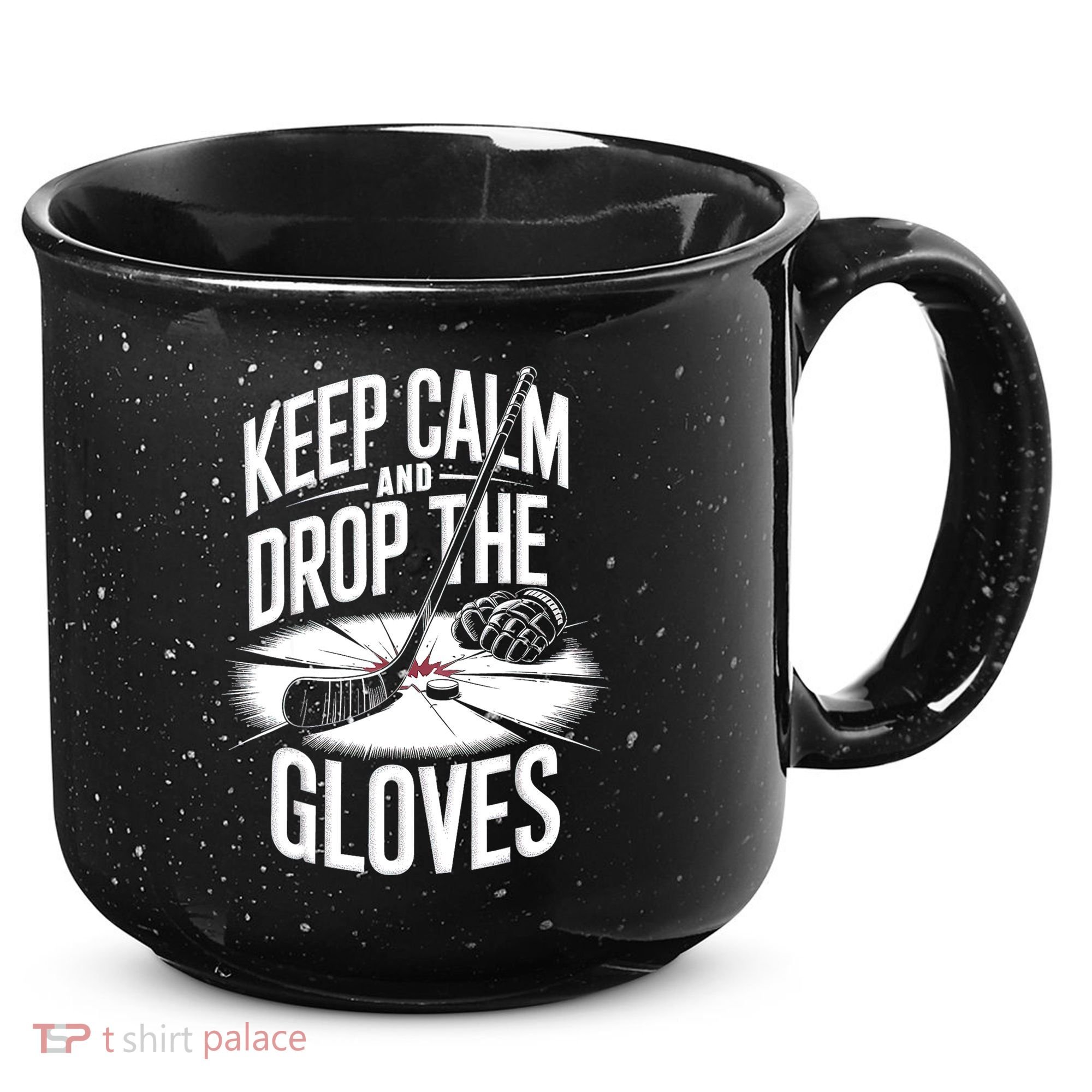 Ice Hockey Keep Calm And Drop The Gloves Style Gift 15oz Campfire Ceramic Mug