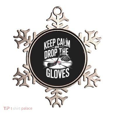Ice Hockey Keep Calm And Drop The Gloves Style Gift Ornament